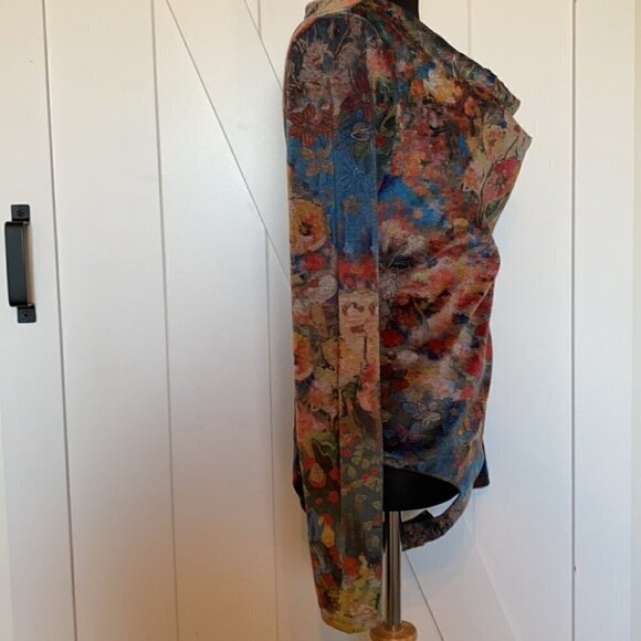 𝅺SMASH velvet floral abstract body suit fall winter colors sz m - Picture 10 of 12